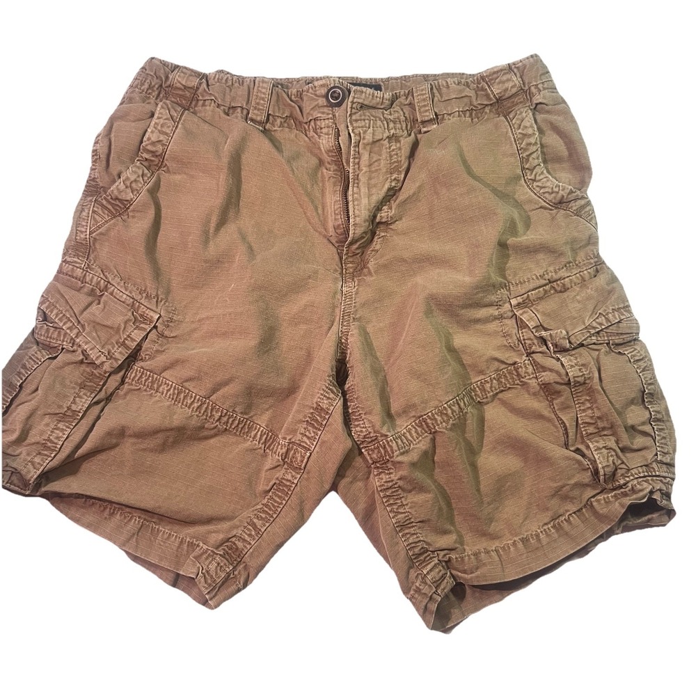 American Eagle Outfitters Classic Fit‎ Cargo Shorts Mens 33 Brown Cotton Outdoor